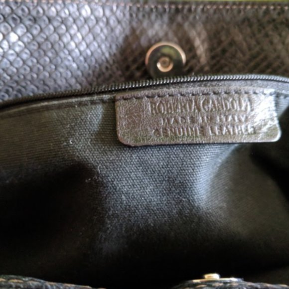 Roberta Gandolfi Genuine Leather Snake Print Bag - Picture 3 of 11